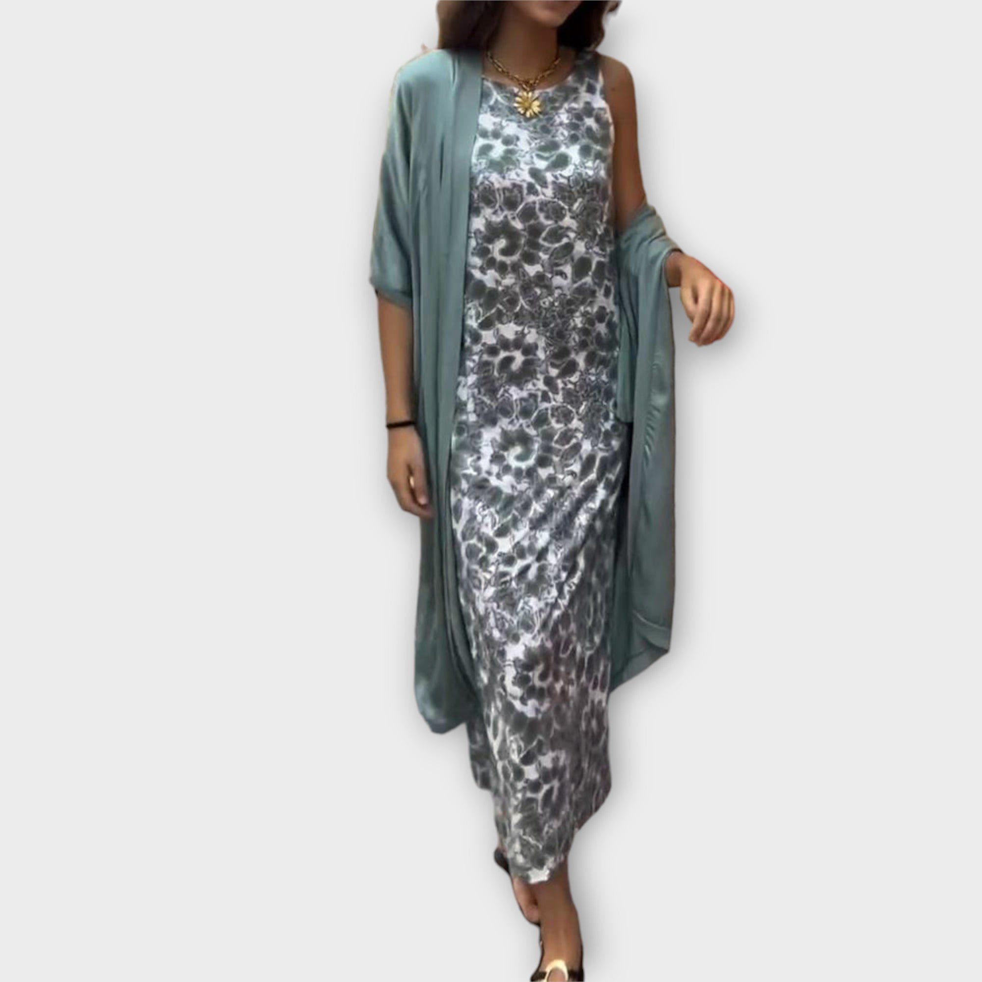 Gudrun - Gult elegant paljettsett