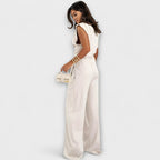 Kari - Beige asymmetrisk sett med drapering
