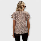Emma - Beige Bluse med dyremønster