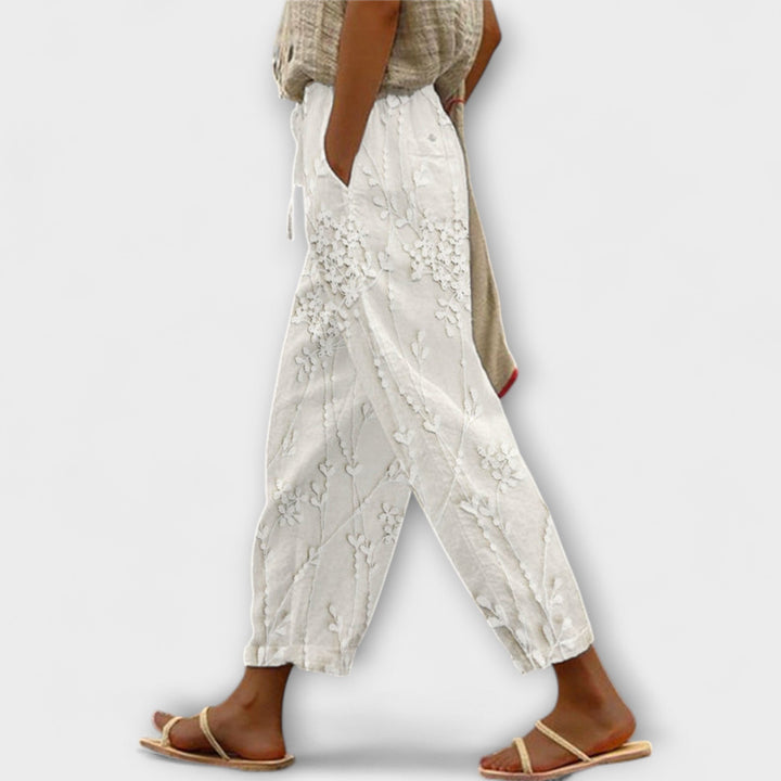 Anne - Hose mit Weinlaub-Muster