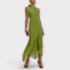Ingebjørg - Grønn asymmetrisk lang kjole