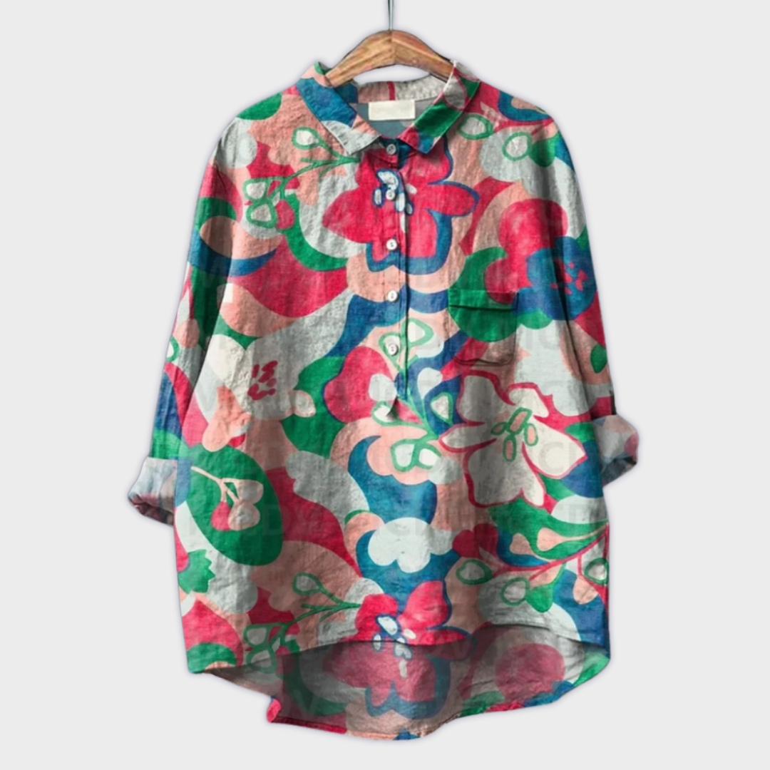 Aud - Damebluse med blomstermønster