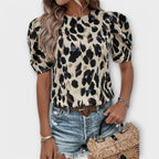 Cathrine - Bluse med leopardmønster