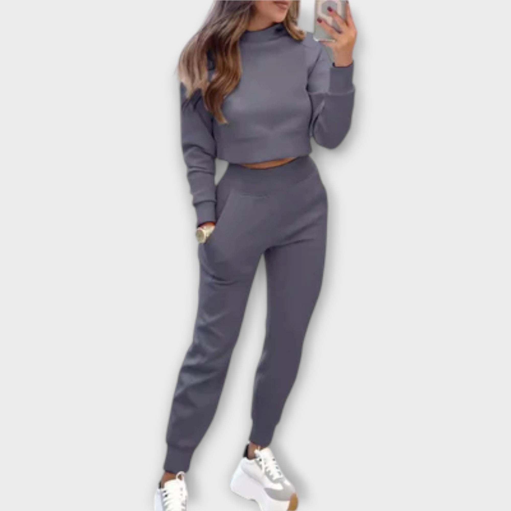 Åsa - Kremfarget avslappet joggedress