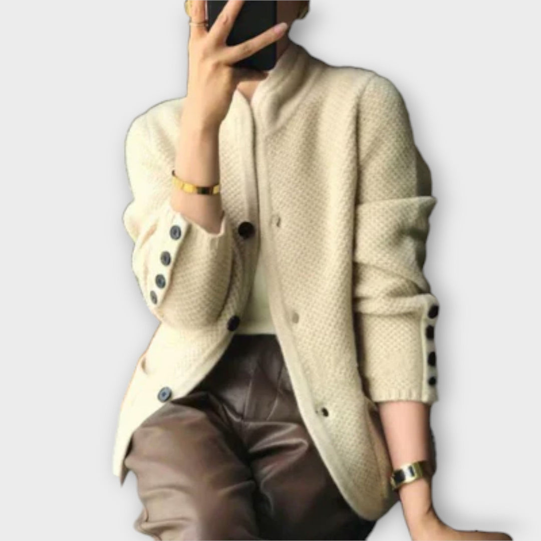 Nina - Kremfarget koselig cardigan