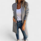 Marit - Grå elegant lang cardigan