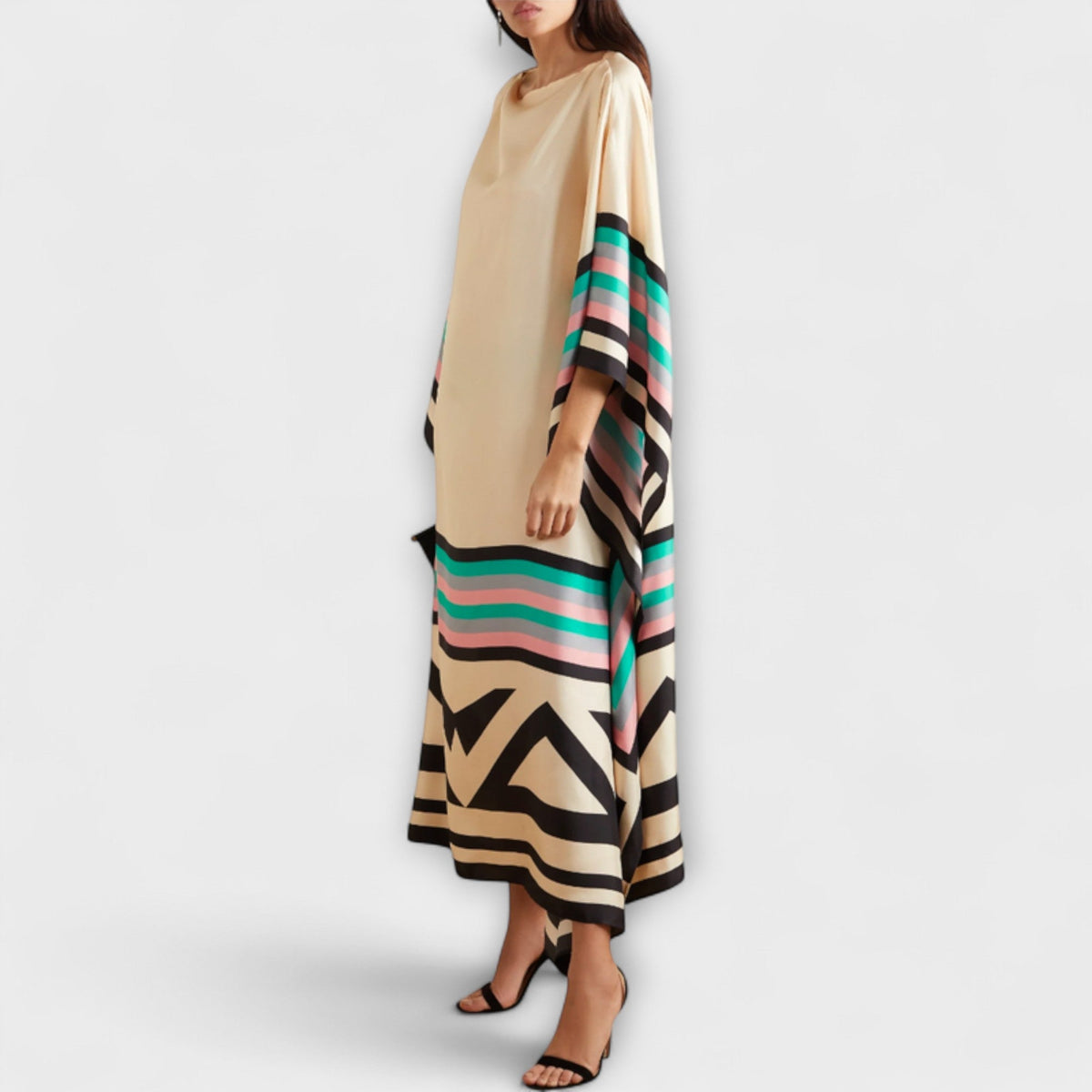 Silje - Løs kaftan med geometrisk mønster
