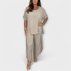 Bodil - Beige behagelig to-delt sett