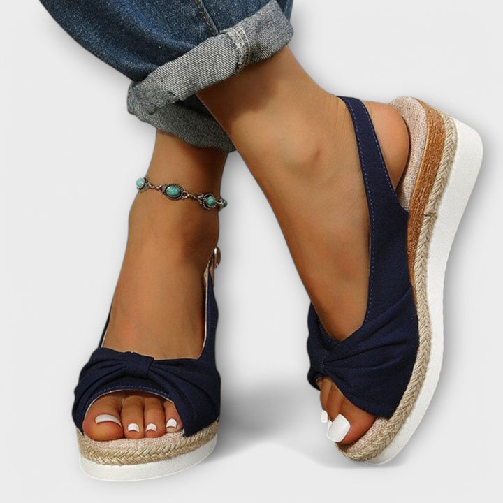 Aud – Rosa espadrille-sandaler med sløyfe