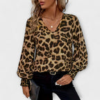 Line - Stilfull bluse med leopardmønster