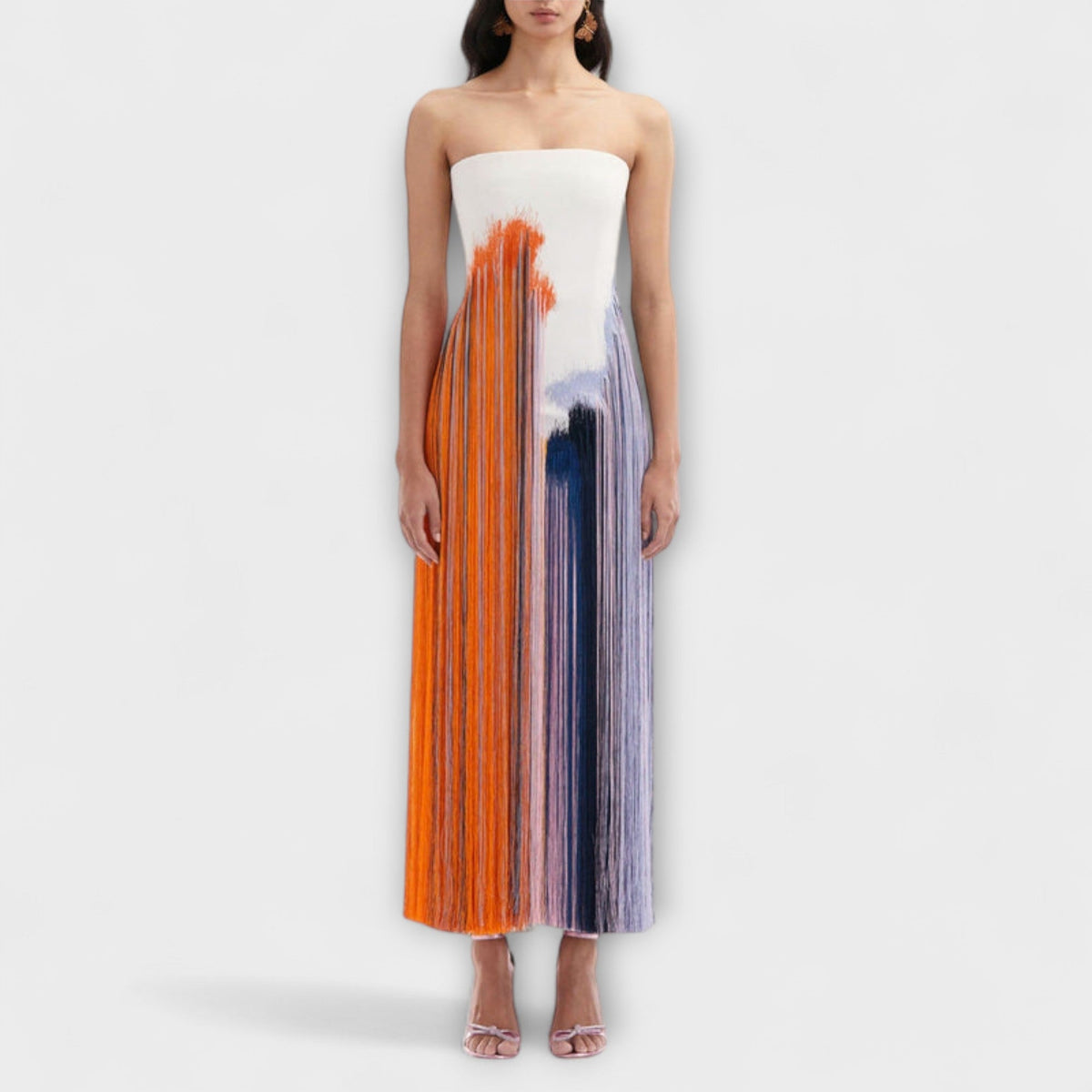 Hulda - Stilig Colorblock-kjole med frynser