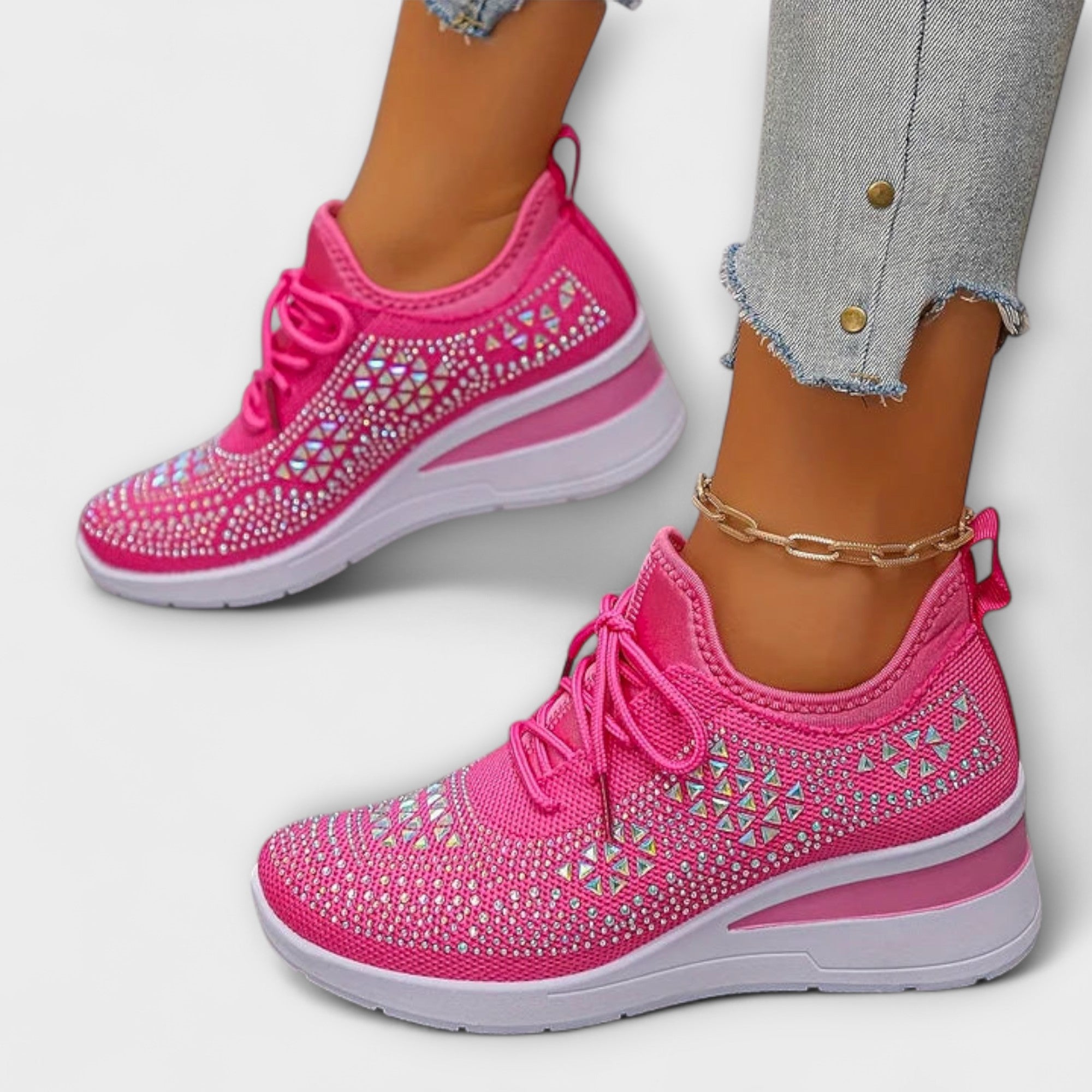 Solveig - Glitrende sneakers med strass