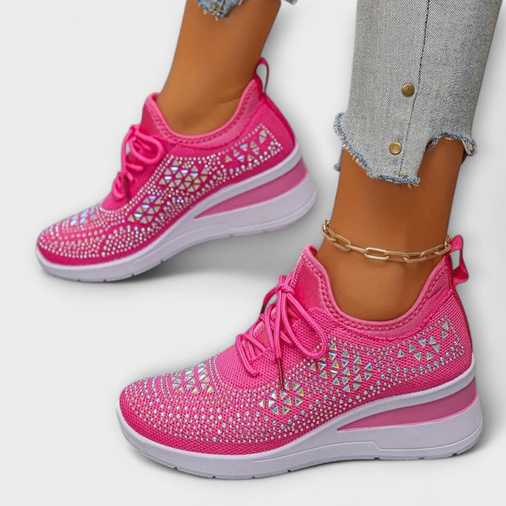 Solveig - Glitrende sneakers med strass