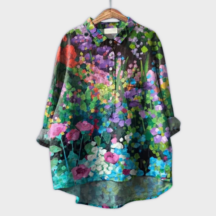 Aud - Damebluse med blomstermønster