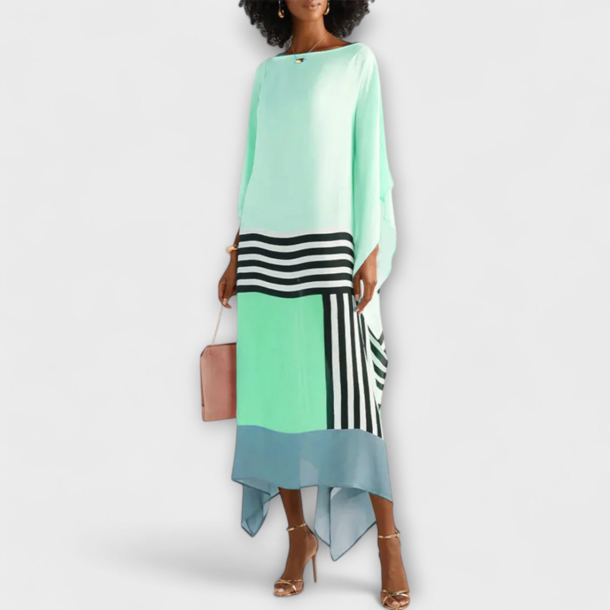 Silje - Løs kaftan med geometrisk mønster