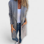 Marit - Grå elegant lang cardigan