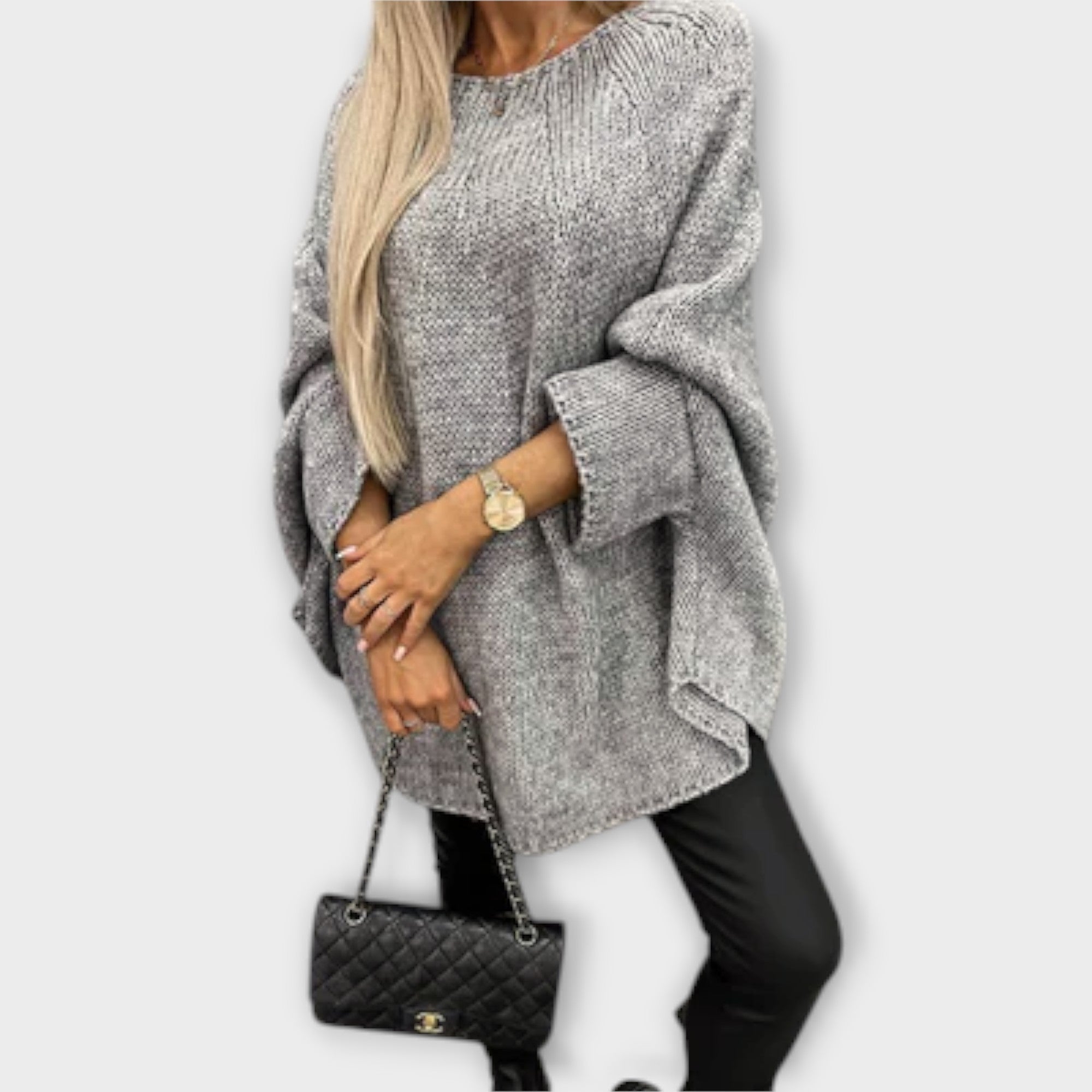 Unni - Beige damegenser med rund hals