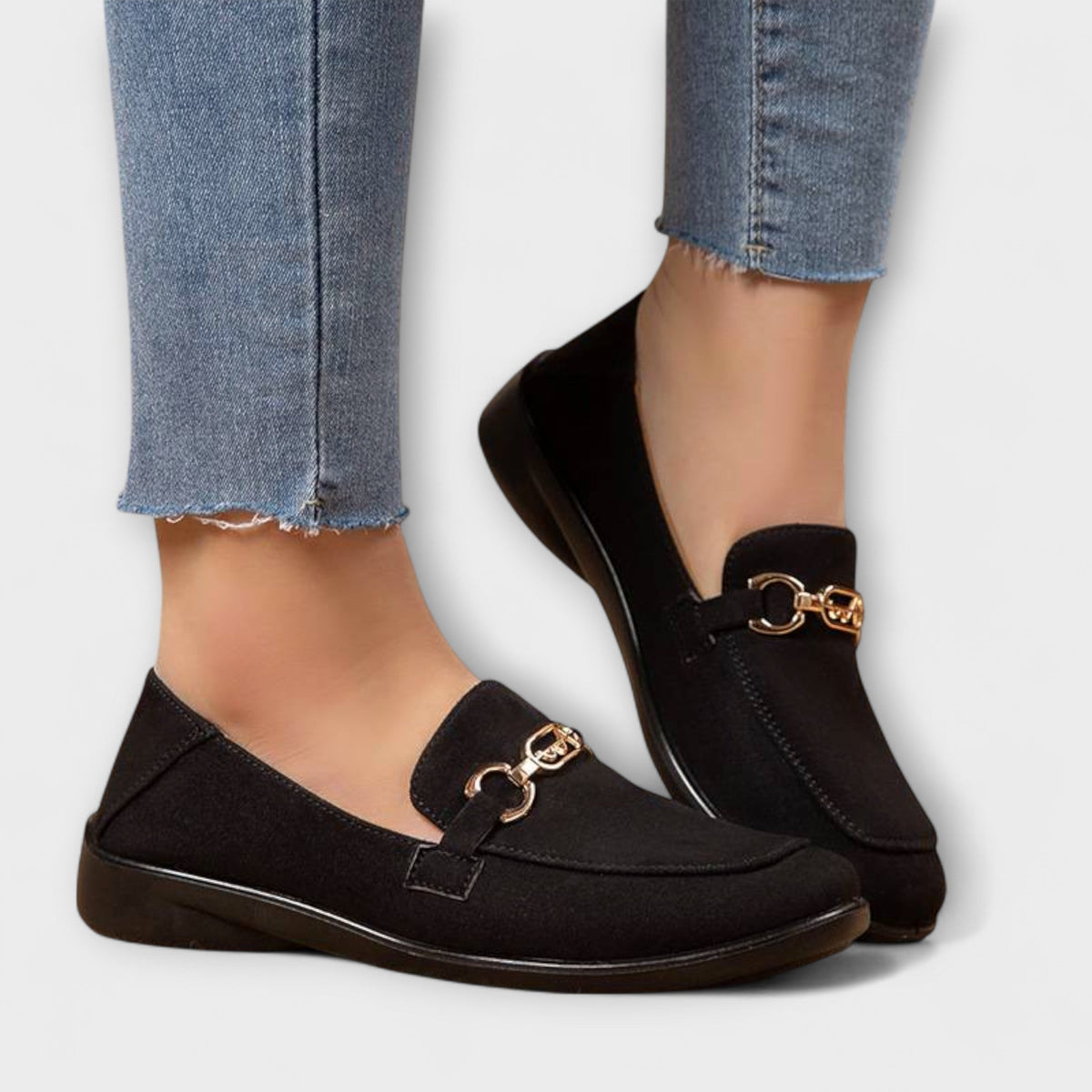 Bodil - Brune Loafers med spenne