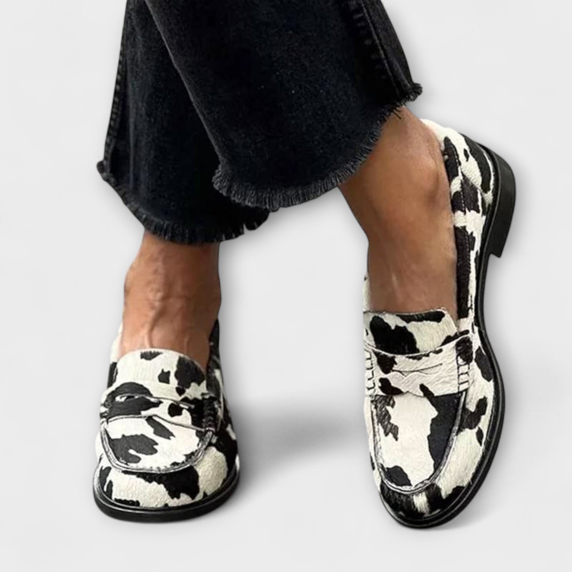 Line - Loafer med kuhårmønster