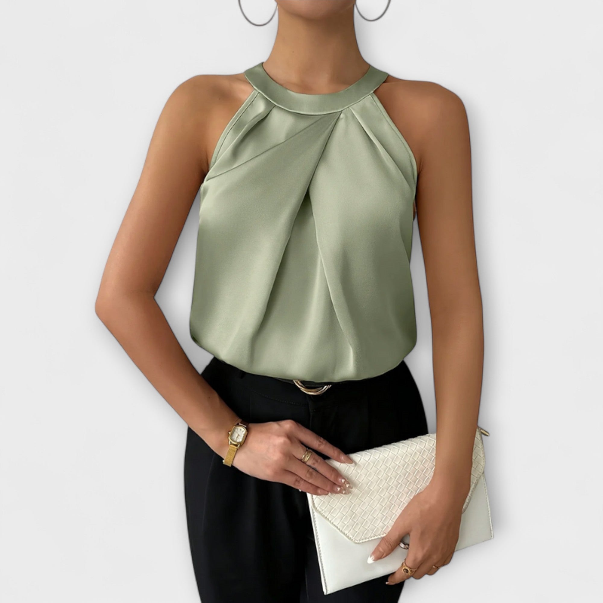 Iselin - Champagnefarget bar-skulder-topp