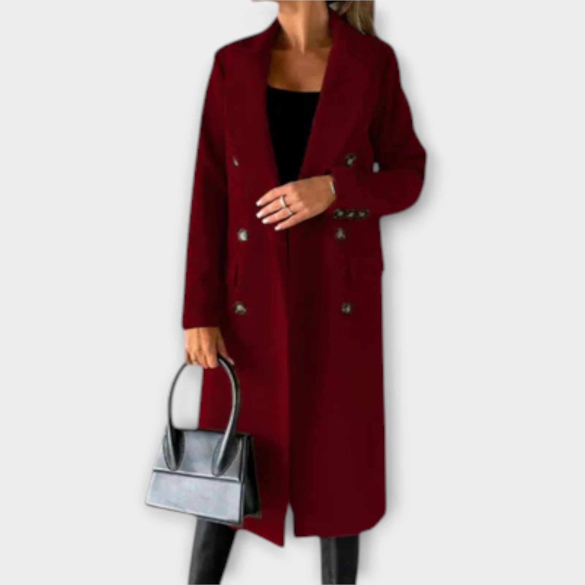 Marit - Himmelblå elegant frakk