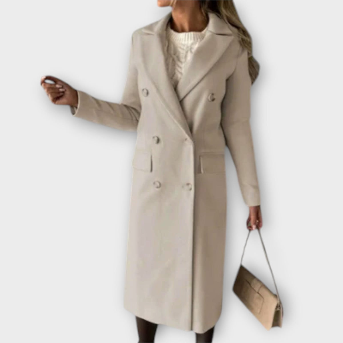 Marit - Himmelblå elegant frakk