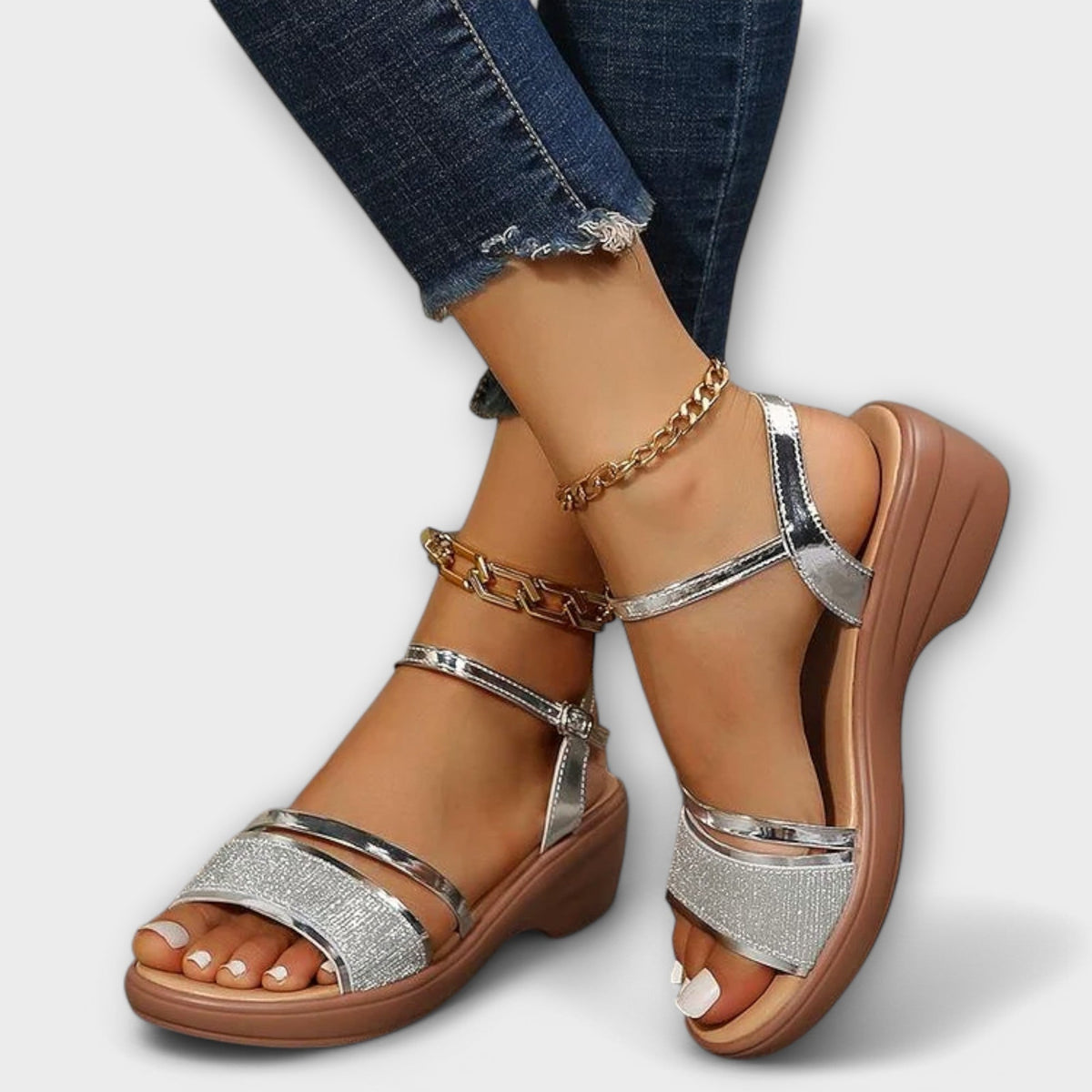 Else - Sandaler med strass-remmer