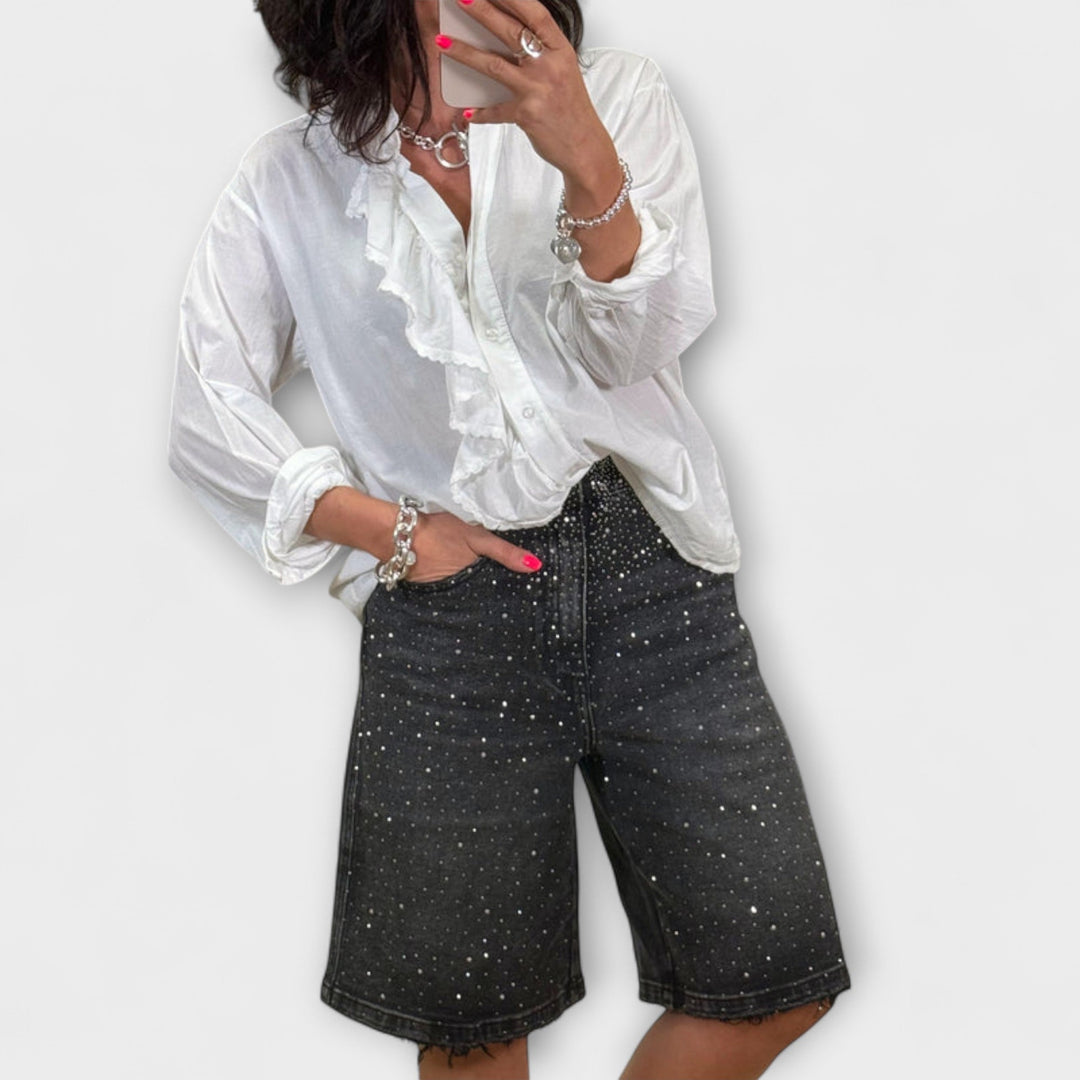Kristin - Bermudashorts med strass