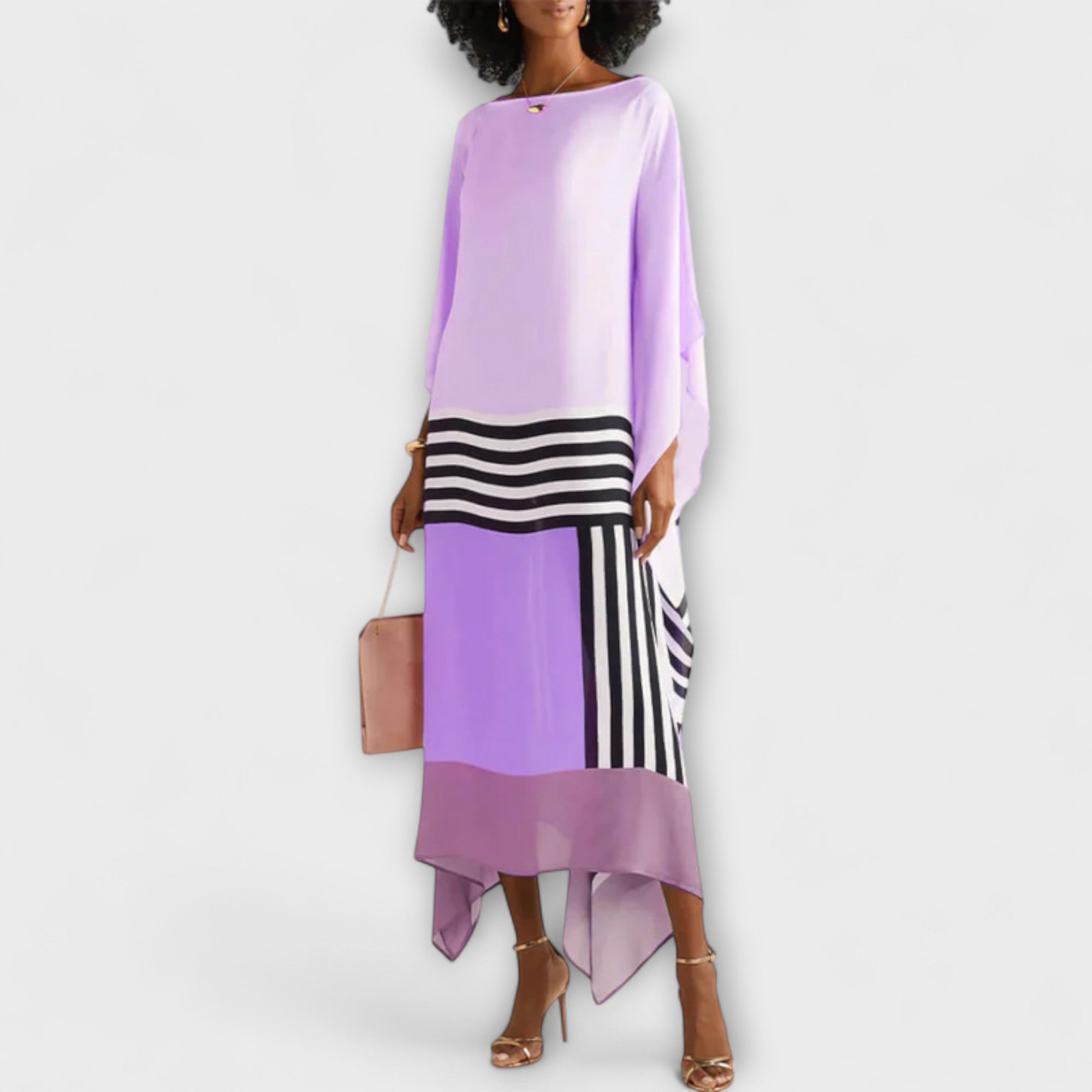 Silje - Løs kaftan med geometrisk mønster