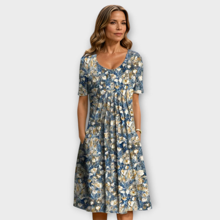 Mathilde - Weißes Kleid mit Blumen