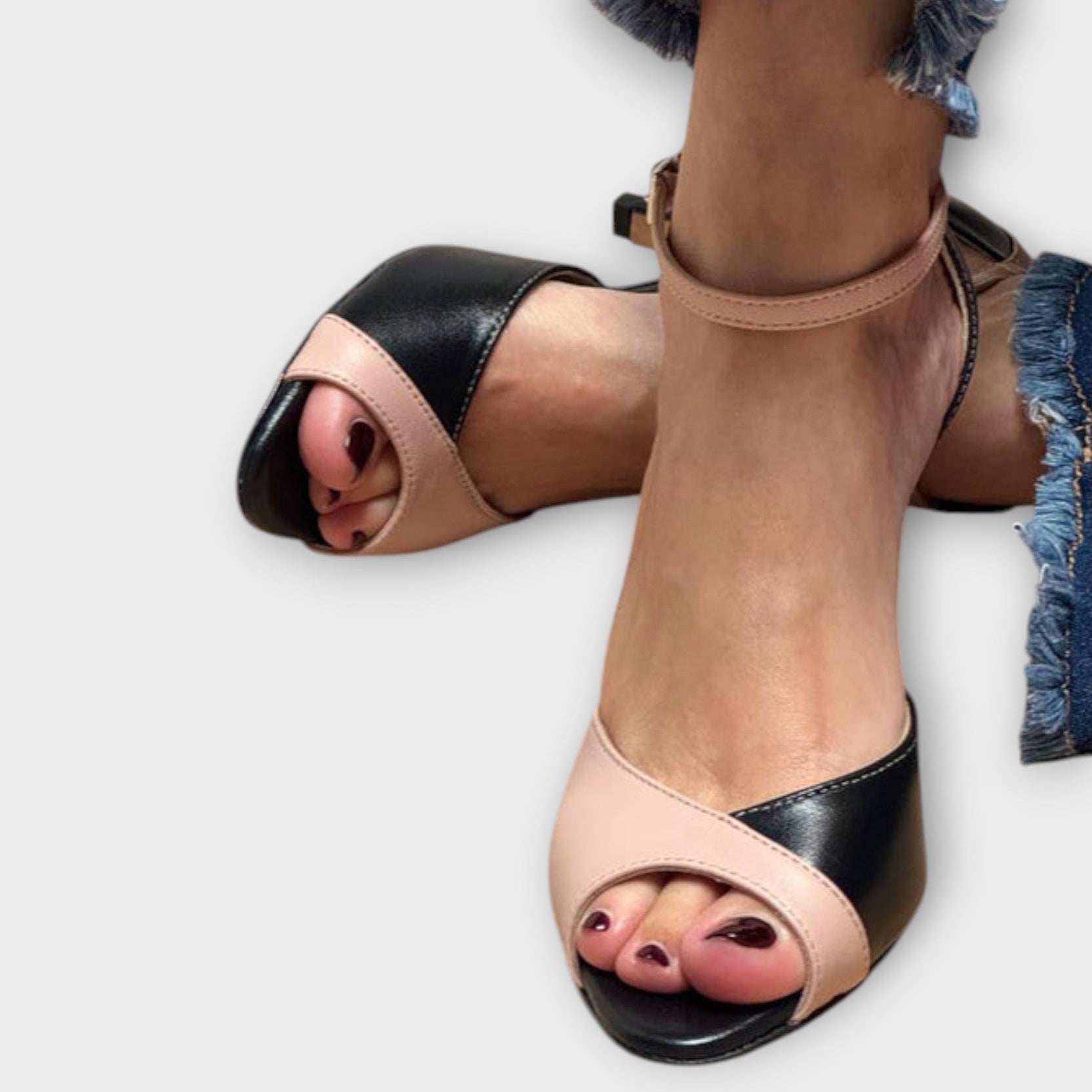 Kristin - To-fargede Rosa-sandaler