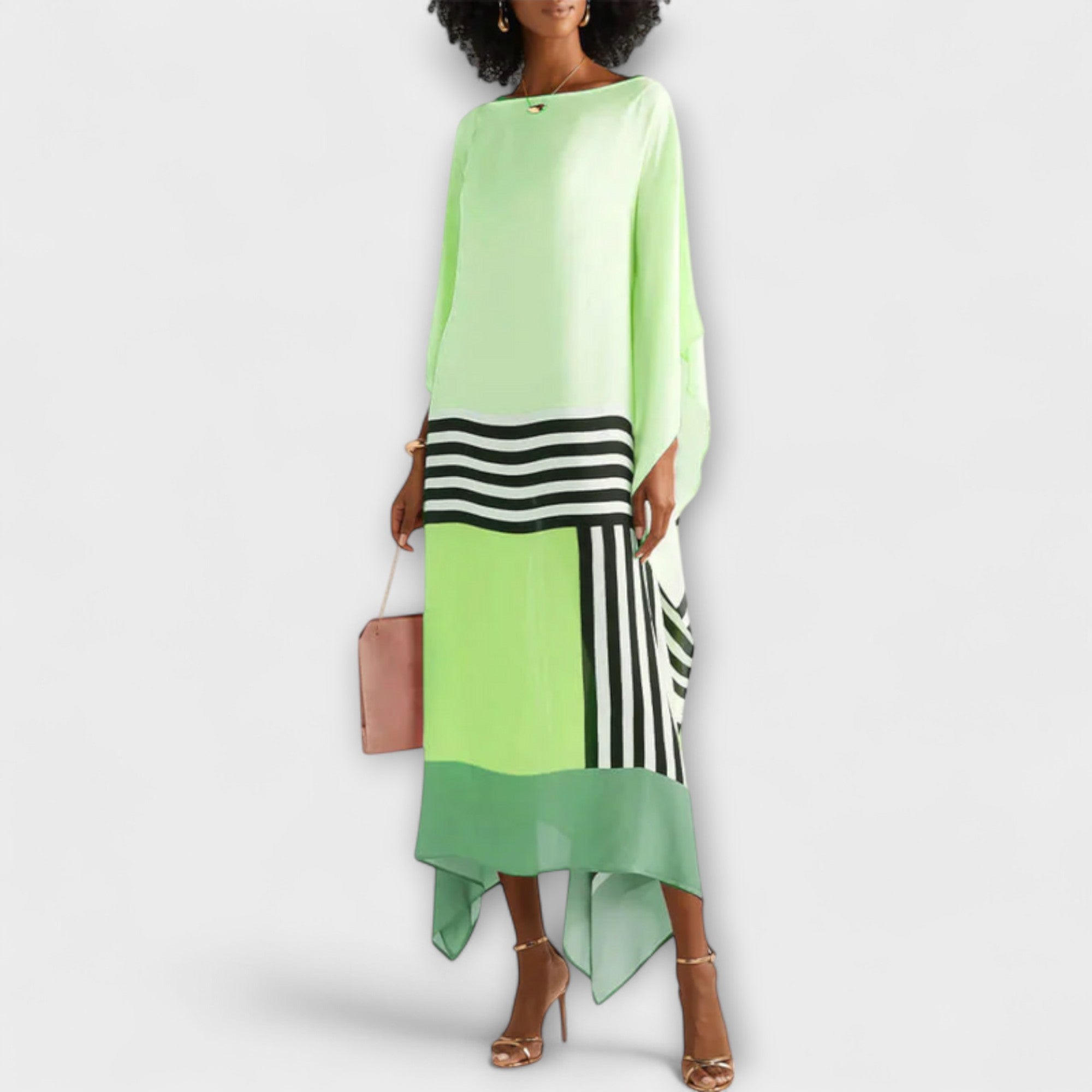 Silje - Løs kaftan med geometrisk mønster