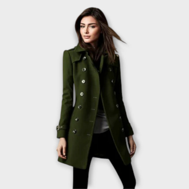 Ingeborg - Blå dobbeltspent trenchcoat