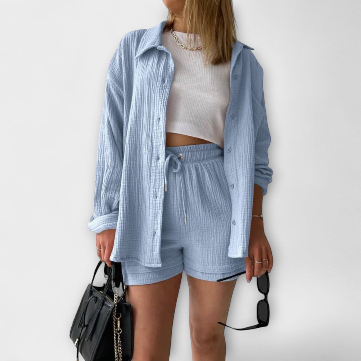 Solveig - Beige behagelig 2-delt sett