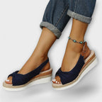 Aud - Rosa espadrillo-sandaler med sløyfe