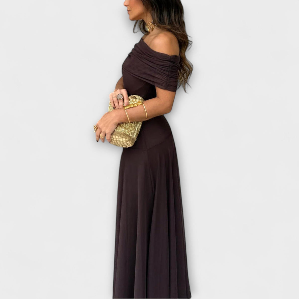 Kristin - Toledo En-Skulder Mesh Maxi Kjole