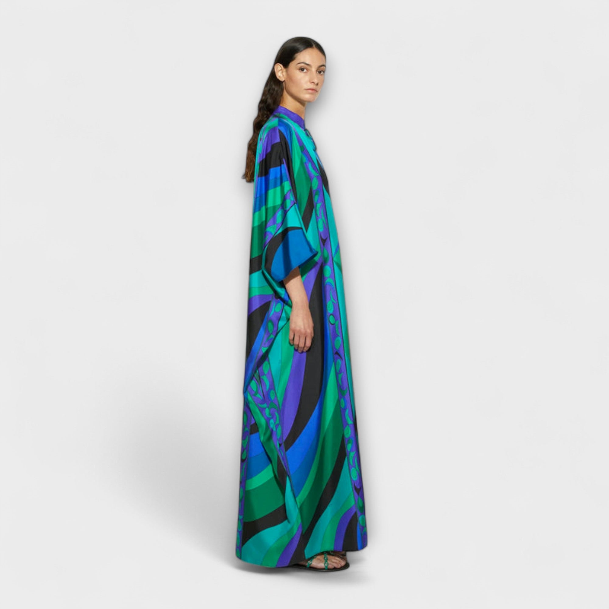Thea - Fargerik psykedelisk satengkaftan