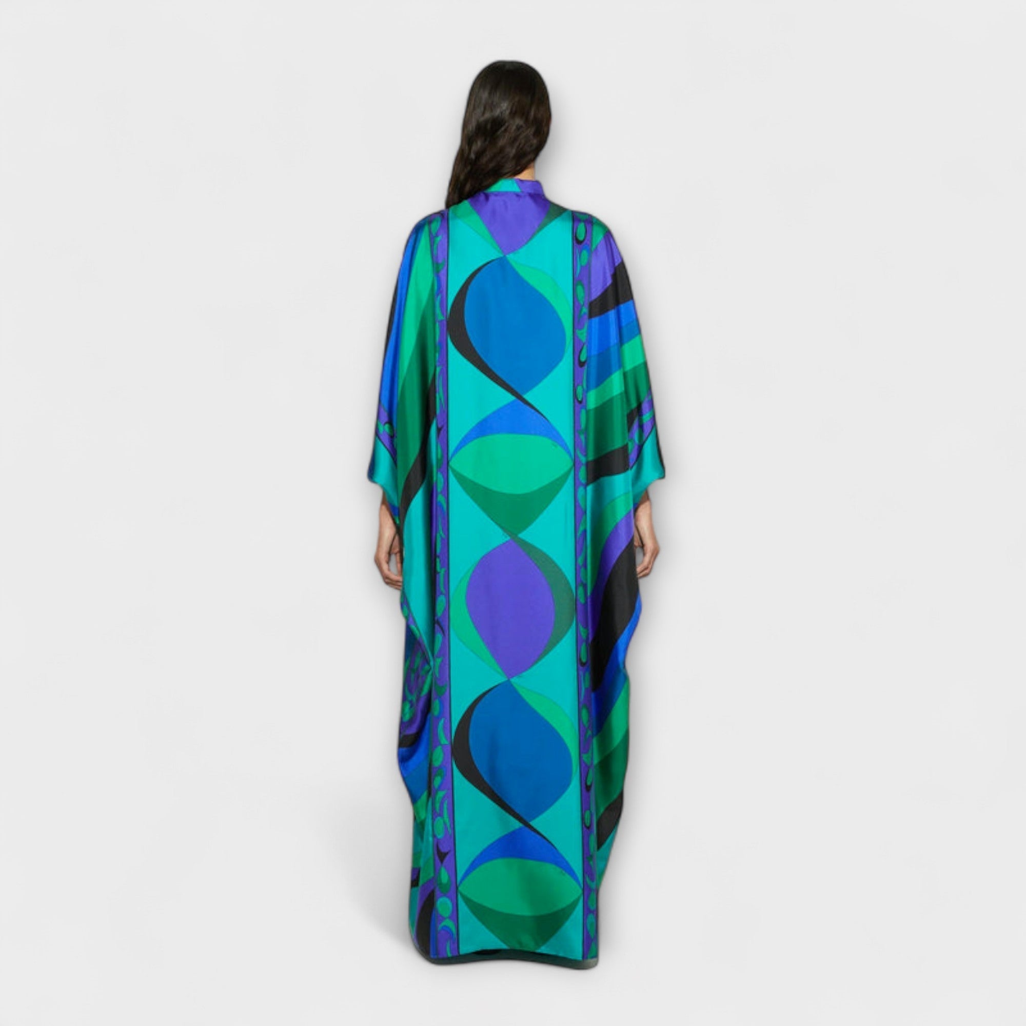 Thea - Fargerik psykedelisk satengkaftan