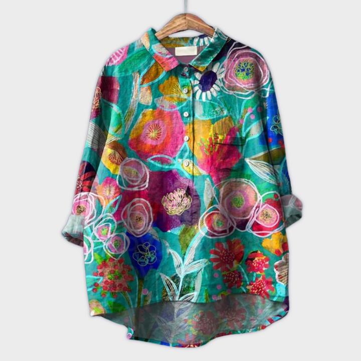 Aud - Damebluse med blomstermønster