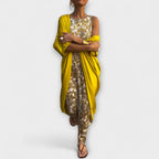 Gudrun - Gult elegant paljettsett