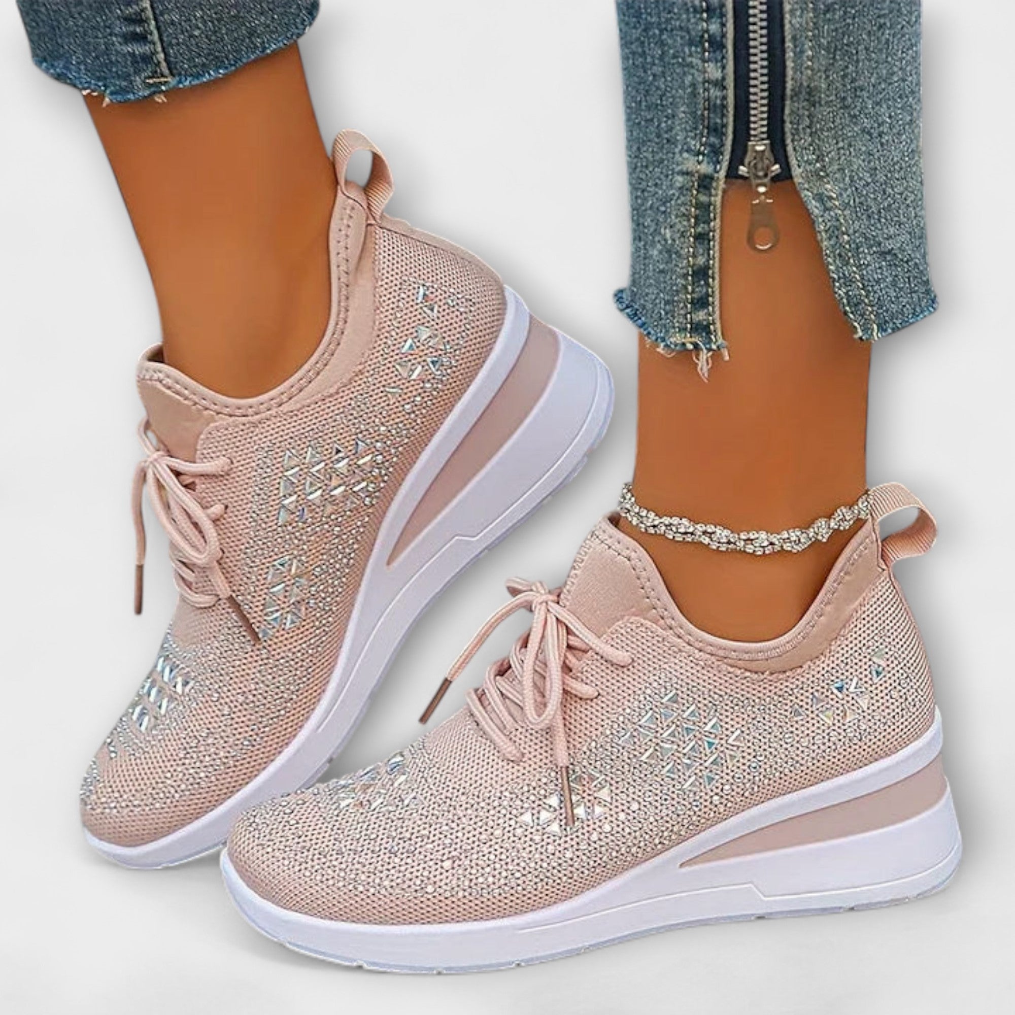 Solveig - Glitrende sneakers med strass
