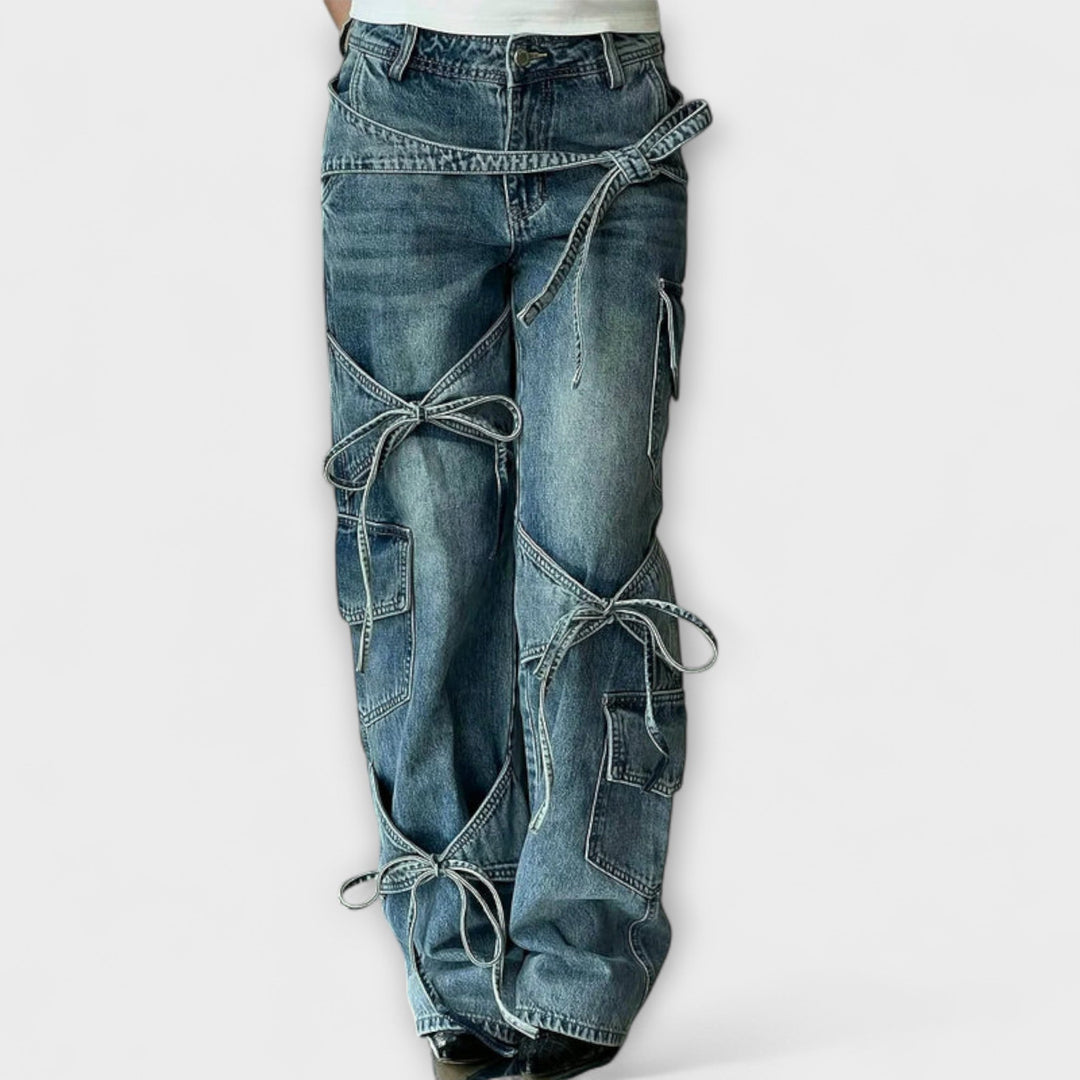 Åse - Arbeidsjeans med knutedetaljer