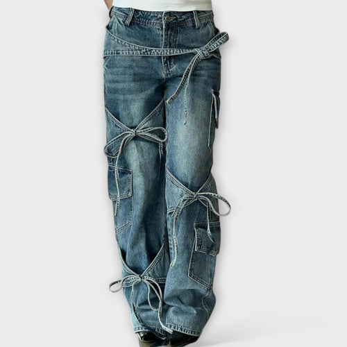 Åse - Arbeidsjeans med knutedetalj