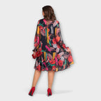 Frøya - Elegant Plus-Size Kjole med Blomstermønster