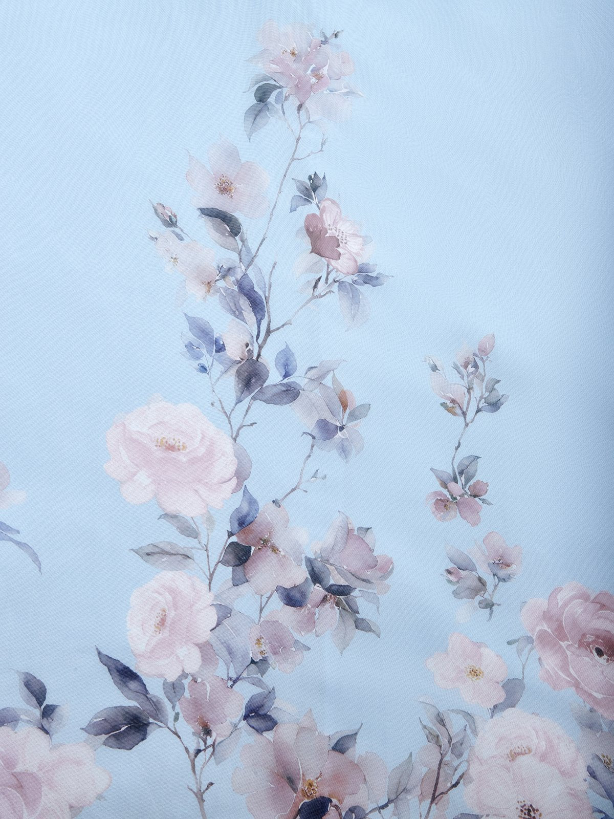 Inger - Lys blå sommerkjole med blomsterkant
