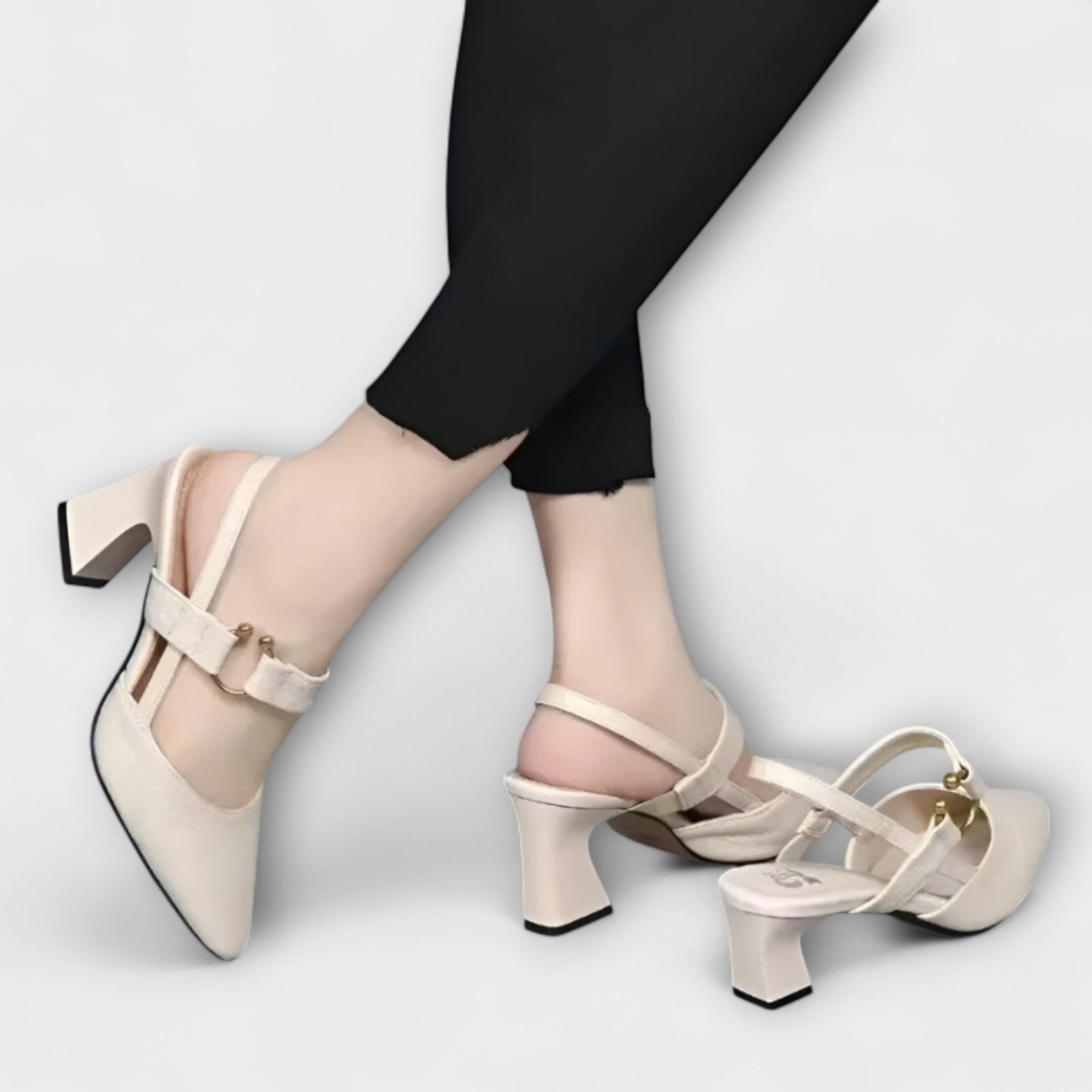Marte - Elegante Spenne-hælrem-pumps