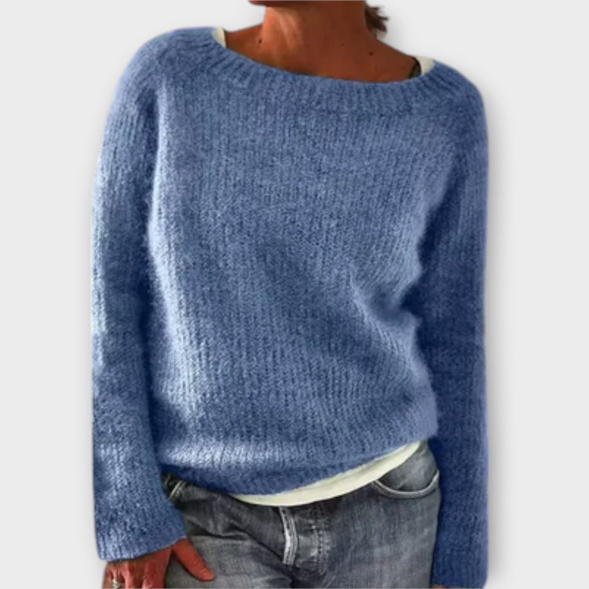 Målfrid - Grå ensfarget genser