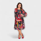 Frøya - Elegant Plus-Size Kjole med Blomstermønster