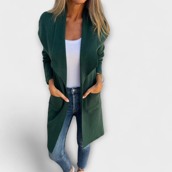 Marit - Grå elegant lang cardigan