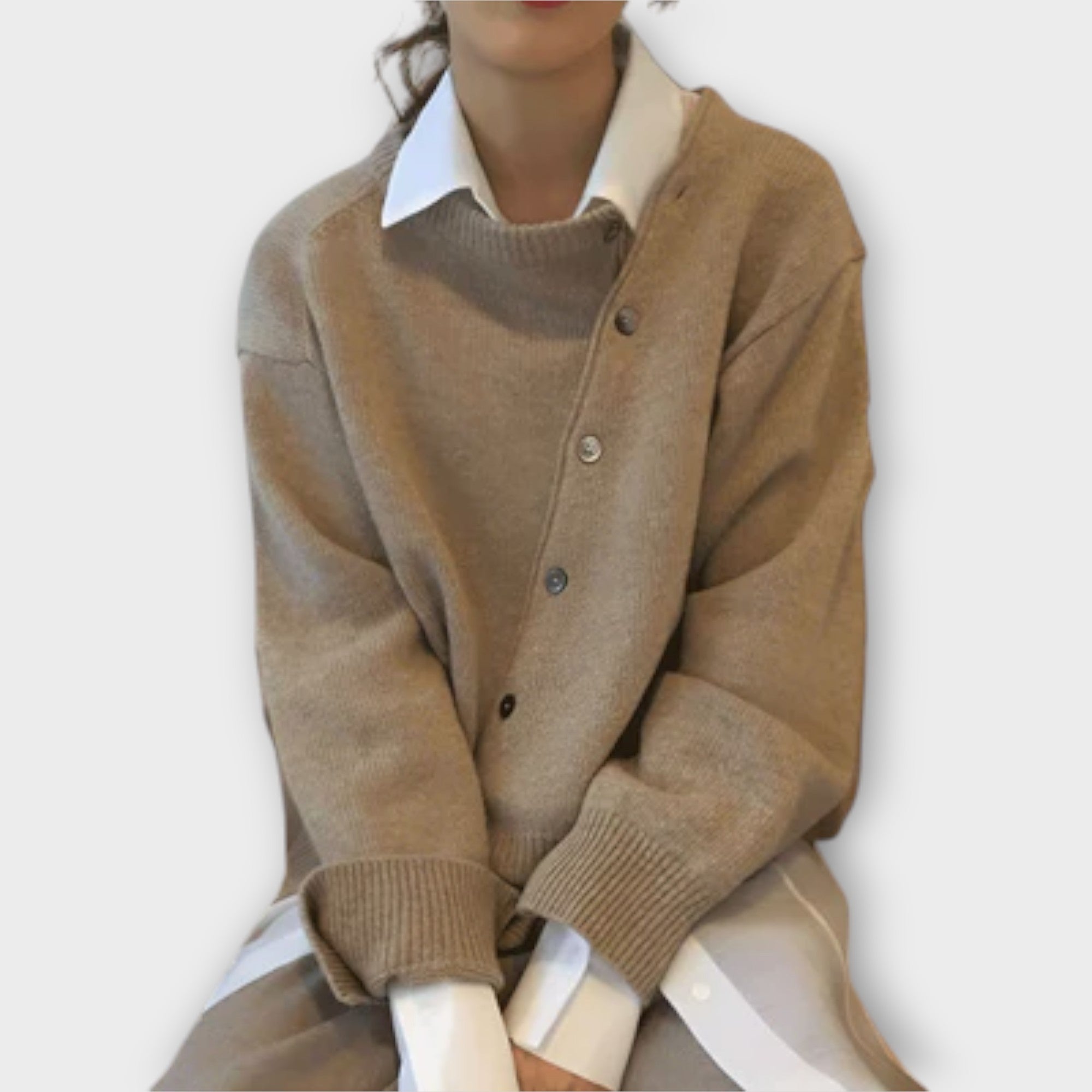 Astrid - Beige avslappet cardigan